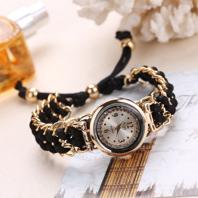 EGNMCR Women's Quartz Watch Women Knitting Rope Chain Winding Analog Quartz Wrist Watch Watch Series