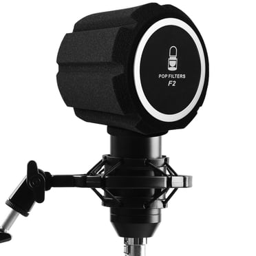 Microphone Filtre Anti-Pop pour, Filtre Acoustique Pare-Vent pour Studios de Musique, Micro Mousse Absorbant le Son Isolation Vocale Boule en Mousse Éponge à Réduction de Bruit, Conception d'Étanchéité à Cinq Côtés Pare-Vent pour Microphone