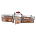thumbnail image 3 of Milaget Horse Stable Model Playset Farm Animal Fence for DIY Scene Microlandscape Layout Brown, 3 of 9