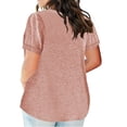 thumbnail image 3 of asjyhkr Plus Size Womens Summer Tops Short Sleeve T Shirts Loose Stretch Soft Comfy Tees Solid Basic Blouses, 3 of 4