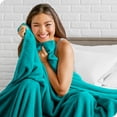 thumbnail image 3 of Bare Home Microplush Fleece Blanket - 300 GSM - Fuzzy Microfleece - Soft & Plush - Full/Queen, Emerald, 3 of 5