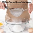 thumbnail image 3 of U-Taste Medium Fine Mesh Strainer: 18/8 Stainless Steel 4.73in 30 Mesh Kitchen Food Sieve with Sturdy Riveted Silicone Handle, Heavy Duty Deep Handheld Metal Colander for Rice, Quinoa (Black), 3 of 9