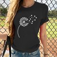 thumbnail image 1 of Meichang T-Shirts Graphiques Tendance pour Femmes Nouveauté Drôle Mignon T-Shirts à Imprimé Pissenlit Décontractés Col Rond Manches Courtes T-Shirts Légers Hauts, 1 of 7