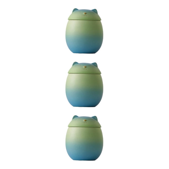 mmirethe Ceramic Canisters For Clutter-free And Organized Home Sturdy And Durable blue-green 150ml 3Set