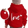 thumbnail image 3 of FAOWME Sweat à Capuche à Manches Longues pour Enfants Imprimé Lettre Léger Rouge 3-4 Ans, 3 of 6