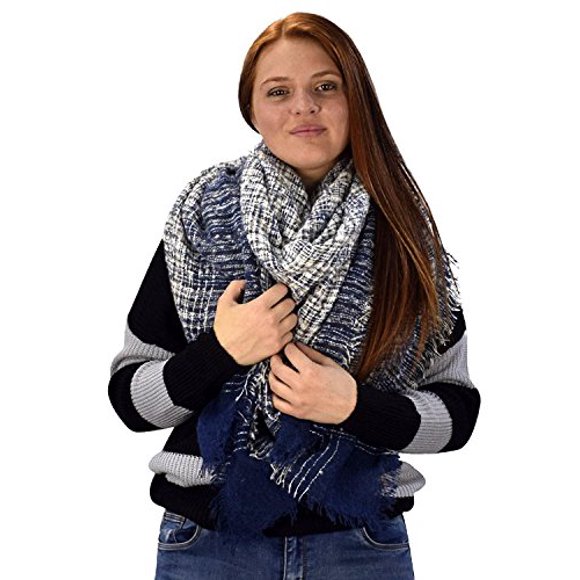 Peach Couture Multicolor Marled Oversized Blanket Scarf Shawl Wrap Poncho