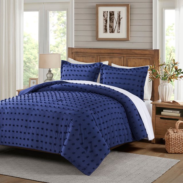 JML Ensemble de Literie Tufté 2 Pcs Simple avec 1 Taie d'Oreiller, Motif à Pois