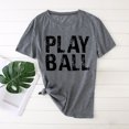thumbnail image 4 of 2021 Femmes Concise Mode Lettre Imprimé Cou Manches Courtes Tops T-shirt pour les Femmes, 4 of 5