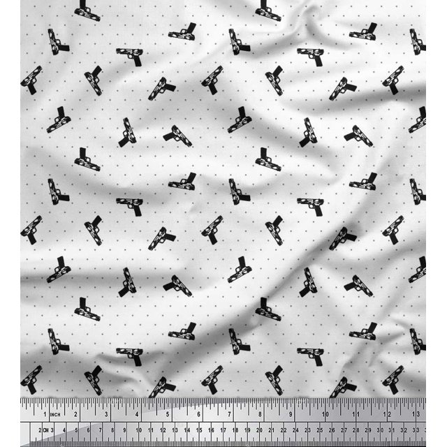 Soimoi Cotton Poplin Fabric Dot & Weapon Decor Fabric Printed Yard 42 Inch Wide
