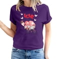 thumbnail image 2 of Pisexur T-shirt de la Saint-Valentin pour Femmes, Imprimé Amour, Manches Courtes, Col Rond, 2 of 5