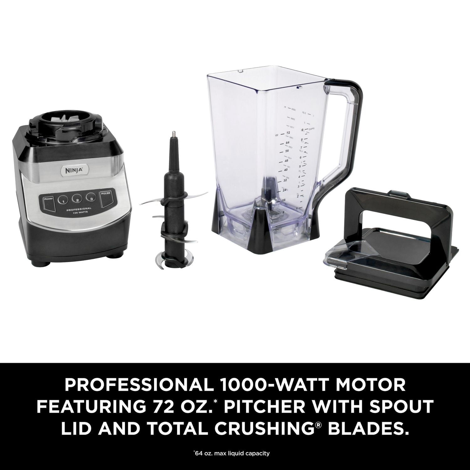 Mélangeur professionnel Ninja, lame en acier inoxydable,900 W NJ600WMC