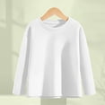 thumbnail image 4 of Kids' Solid Color Long Sleeve Round Neck Top - Comfortable Polyester Spandex Blend for Daily Wear, Travel, and Parties, 4 of 7