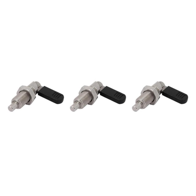 VONKY Stainless Steel L Type Indexing Plungers Fine Thread Locking Bolts Silver M12-5 3Set