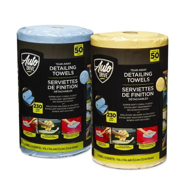 Auto Drive – Rouleau de 50 chiffons de nettoyage en microfibre détachables, chiffon dépoussiérant
