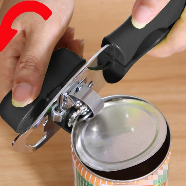 Stainless Steel Manual Can Opener with Ergonomic Handles for Household Use