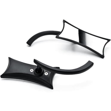 Krator Black Twisted Motorcycle Mirrors Bolt Adapters Compatible with Kawasaki Vulcan Classic Custom 900