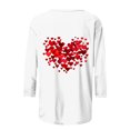 thumbnail image 5 of Penkiiy T-Shirts de la Saint-Valentin pour Femmes Col Rond Manches 3/4 T-Shirt Ample Hauts Blouses Chemises 4TG Multicolore, 5 of 5