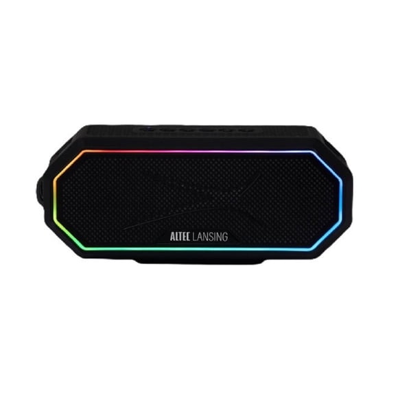 Remis à Neuf Altec Lansing IMW1202-BLKGRY Haut-Parleur Portable Bluetooth HydraJolt 2.0 Tout-Aller avec Lumières DEL - Noir/gris