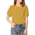 thumbnail image 2 of INSPIRE CHIC Women's Floral Puff Sleeves Pleated Collar Button Down Shirt, 2 of 5