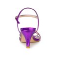 thumbnail image 2 of BLISSFUL STEP Women's Shoes Rhinestone Ankle Strap Kitten Heel Open Toe PU Buckle Sandals  Purple 7, 2 of 7