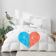 Highland Feather Dual Warmth 750 Fill Power Hungarian White Goose Down Duvet 700TC Pure Cotton Casing with Corner Ties SmartCare Dual Two levels of Warmth in One Duvet