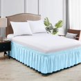 thumbnail image 2 of Wrap Around Bed Skirt 10" inch Drop Easy Care Microfiber Made Bedskirts (RV King-Light Blue), 2 of 6