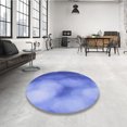 thumbnail image 4 of Ahgly Tapis d'Intérieur Lavable en Machine Carré Transitionnel Bleu Ciel, 8 Pieds Carré, 4 of 7