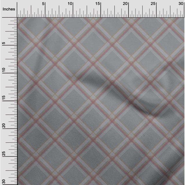oneOone Georgette Viscose Fabric Tartan Check Decor Fabric Printed BTY 42 Inch Wide