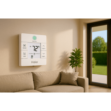 Haier QACT17A Simple Wired Controller Non Programmable for Air Conditioner Display Control Panel (Flexfit Slim Duct/High Static Duct/Tempo/Next Gen/Arctic and Cassettes Haier, Ge, Hotpoint)