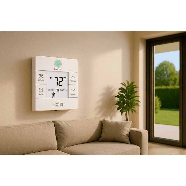 Haier QACT17A Simple Wired Controller Non Programmable for Air Conditioner Display Control Panel (Flexfit Slim Duct/High Static Duct/Tempo/Next Gen/Arctic and Cassettes Haier, Ge, Hotpoint)