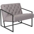 thumbnail image 1 of Chaise longue rétro touffetée en cuir gris clair de la série HERCULES Madison, 1 of 6