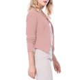 thumbnail image 4 of INSPIRE CHIC Veston de Rentrée pour Femme Tenue d'Enseignante Travail Bureau Blazer Sans Col Veston de Style Professionnel Décontracté Veste Courte Blazer S Rose, 4 of 8