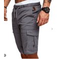 thumbnail image 2 of Men‘s Cargo Sports Short Pants Casual Slim Fit Solid Drawstring Elastic Waist Shorts With Pockets, 2 of 6