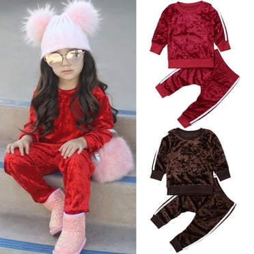 Ensemble de Vêtements d'Automne pour Tout-Petits, Enfants, Bébé Fille, Haut en Velours, Chandail à Capuchon, Pantalon