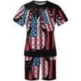 thumbnail image 5 of cllios Mens Independence Day Short Sets 4th of July Short Sleeve Tshirts and Drawstring Short Matching Suits Stars and Stripes Graphic Muscle Tracksuits Sets with Pockets, 5 of 5