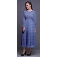thumbnail image 3 of Bimba Robe Maxi Géométrique pour Femmes en Coton, Bohème Renaissance, à Smocks, Longue à Volants - Petit, 3 of 5