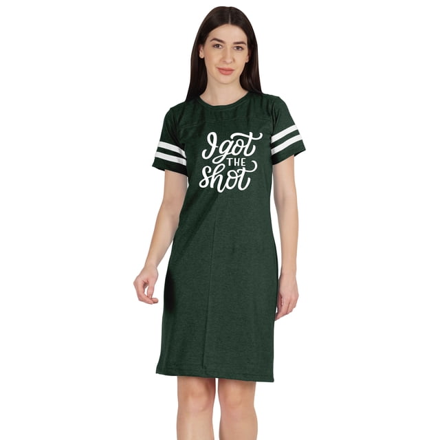 Inkmeso T-Shirt Instruit Motivé Vacciné Drôle Pro-Vaccin Robe à Encolure Bateau