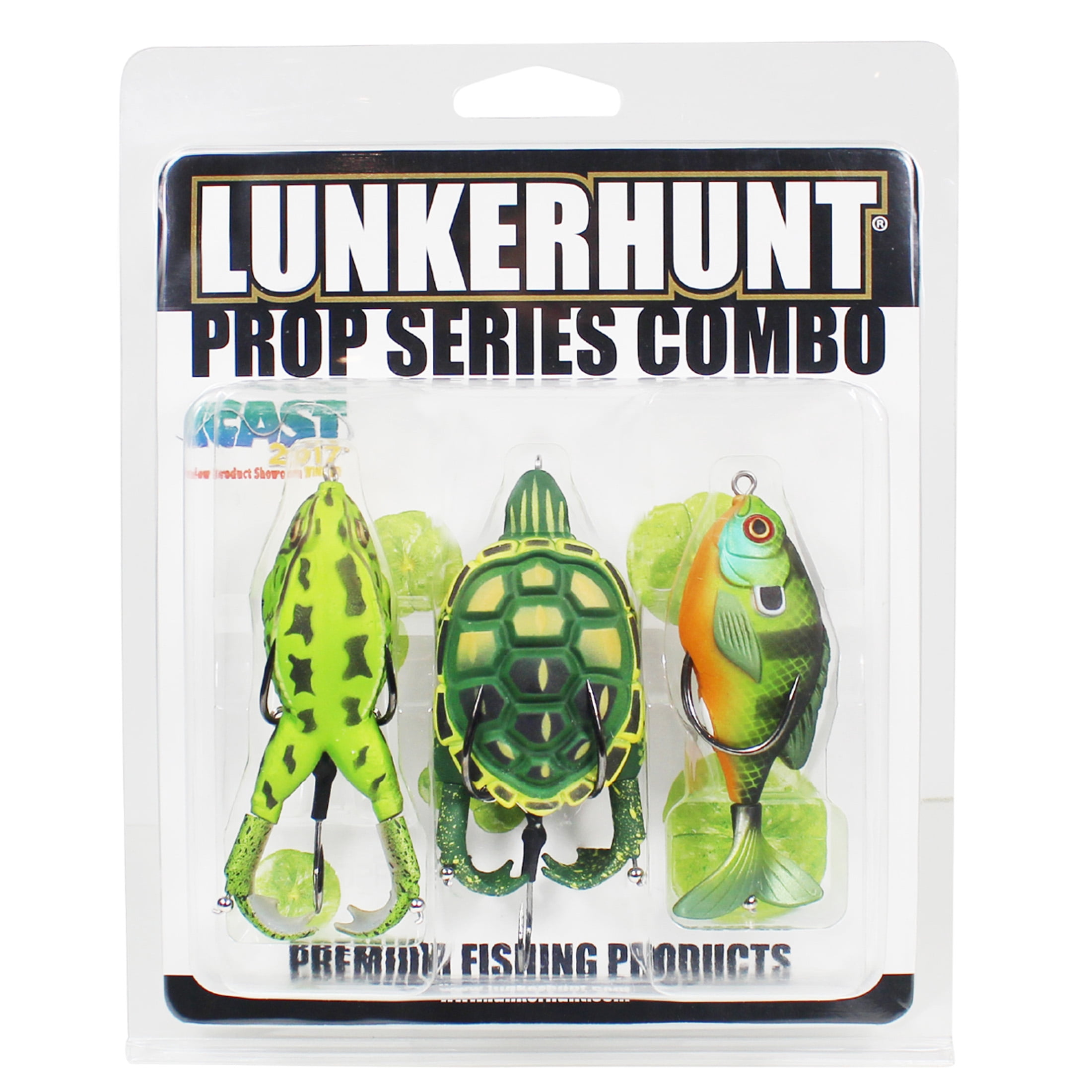 Lunkerhunt Prop Turtle Combo - Assortiment - Trois styles de corps : Grenouille, Tortue et Poisson-soleil