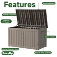 thumbnail image 3 of EasyUp 230 Gallon Resin Deck Box, Lockable Patio Outdoor Storage Box for Furniture, Garden Tools and Tools Storage, Waterproof Outside Storage Boxes（Grey）, 3 of 7