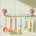 thumbnail image 3 of YIMWNYI Suction Cup Hook Rack, Towel Storage Rack, Punch-Free Bathroom Organizer, Kitchen Pole with Hooks, Waterproof and Heavy Duty Towel Holder, Space-Saving Bathroom Accessory, 3 of 6