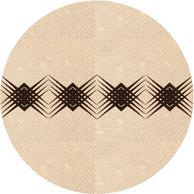 Ahgly Company Tapis Rond Lavable en Machine Intérieur Transitionnel Pérun Brun, 3 Pieds Rond