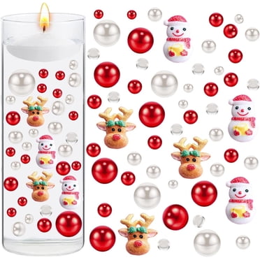 2025 Christmas Vase Filler Ornament Set with Water Gel Beads for Holiday Home and Party Decoration