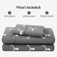 thumbnail image 4 of Bare Home Ensemble de Draps en Flanelle - 100 % Coton - Poche Profonde - Lit Simple, Cerf, 3 Pcs, 4 of 4