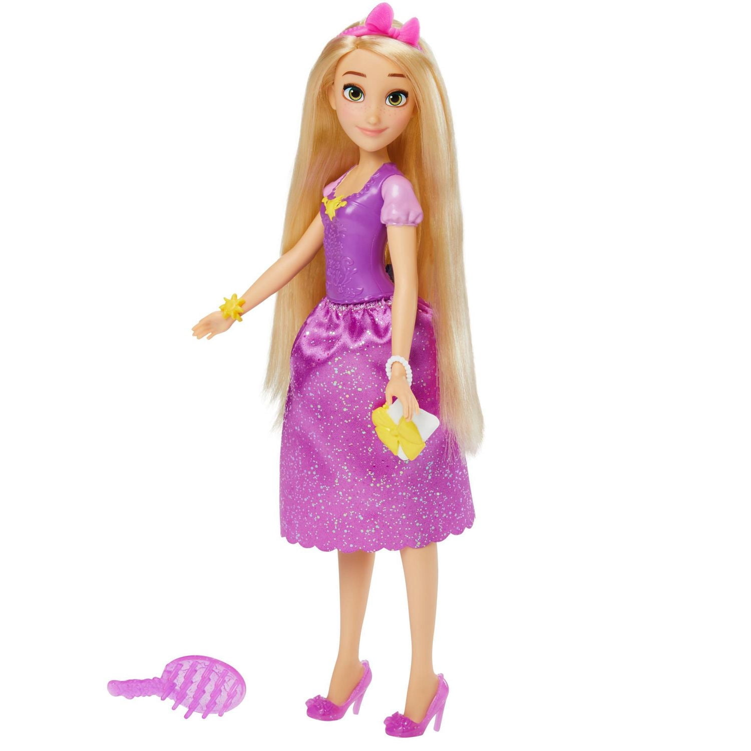 Disney Princess, Princesse et surprises, poupée mannequin Raiponce, 10 vêtements et accessoires, à partir de 3 ans