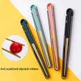 thumbnail image 1 of 1 Set Food Chopsticks BPA Free Non-Slip Rust-proof Corrosion Resistant Mirror Polish Food Pick Stainless Steel Chopsticks Tableware with Folding Storage Box for Office, 1 of 7