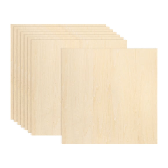 Uxcell 8Pcs Basswood Sheets 8 x 8 x 1/8 Inch Plywood Wood Panels Lightweight/Durable for Painting, Dollhouse, Aircraft Model