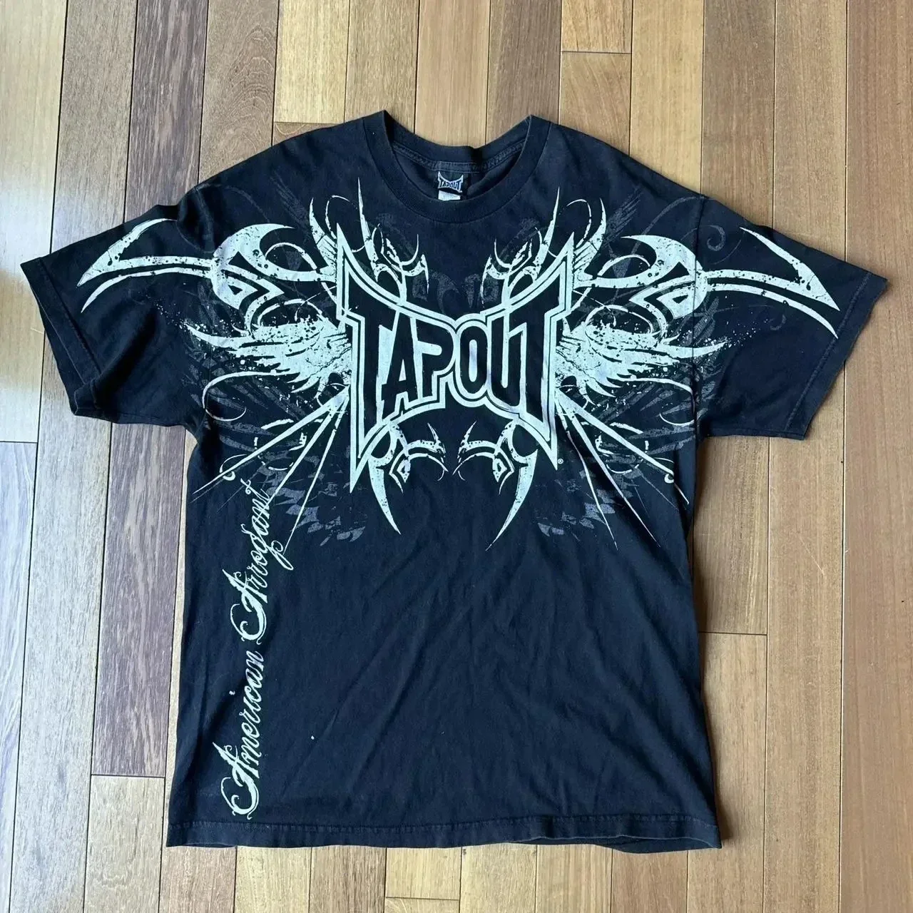 Tapout T Shirt Y2K Punk Hip Hop Graphic Letter Print Oversized