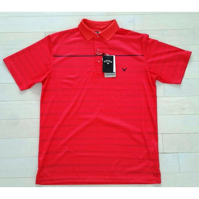 CALLAWAY Opti-Dri Short-Sleeve Stripe POLO SHIRT cayenne CGKS70A0 ( S )
