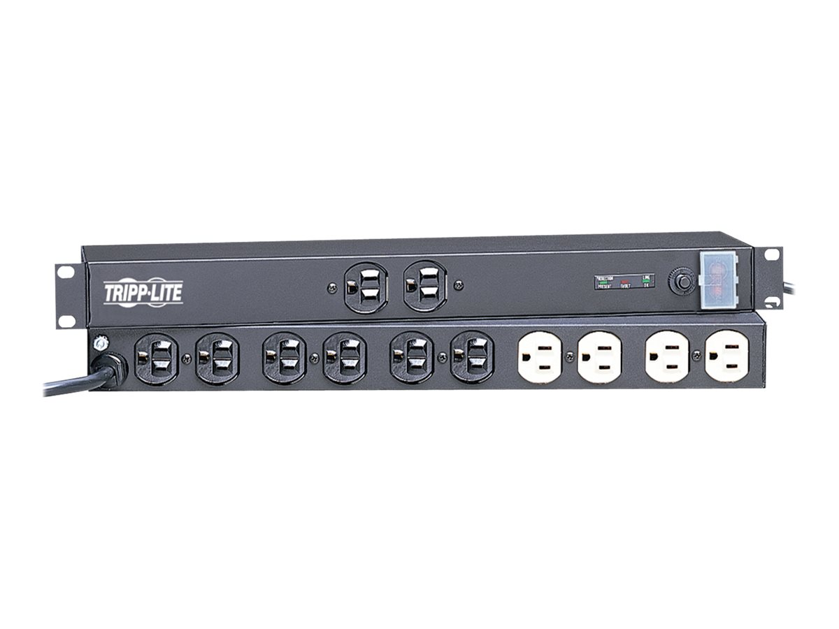 Tripp Lite Isobar Surge Protector Rackmount Metal 12 Outlet 15' Cord 1U RM - Surge protector (rack-mountable) - AC 120 V - output connectors: 12 - Canada, United States - black