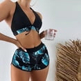 thumbnail image 5 of Sexy Bathing Suits for Women Womens Solid Bikini Strap Bikini Deep V Sexy Split Swimsuit Set Three-Piece Swimming Suit Womens Bikini Bathing Suits Bathing Suits Women Bikini, 5 of 5